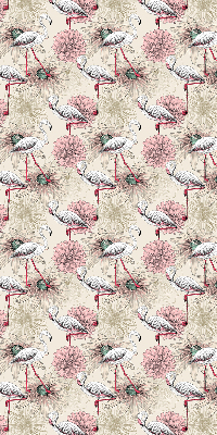 Fabric roller blind White flamingos