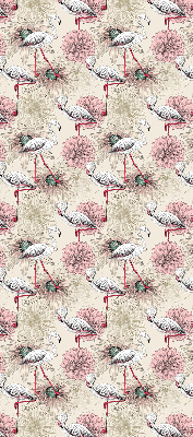 Fabric roller blind White flamingos