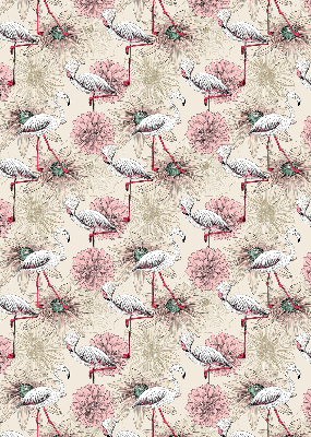 Fabric roller blind White flamingos
