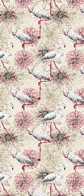 Fabric roller blind White flamingos