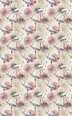 Fabric roller blind White flamingos