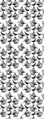 Modern roller blind Black ravens