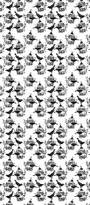 Modern roller blind Black ravens