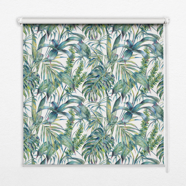 Fabric roller blind Tropical leaves