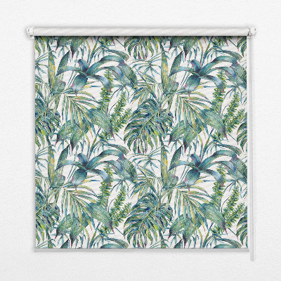 Fabric roller blind Tropical leaves