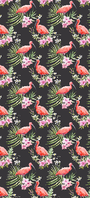 Roller blind for large window Flamingos on plants