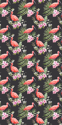 Roller blind for large window Flamingos on plants