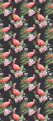 Roller blind for large window Flamingos on plants