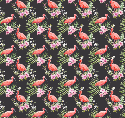 Roller blind for large window Flamingos on plants