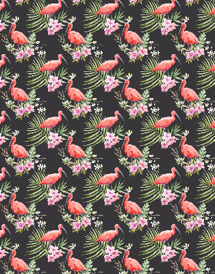 Roller blind for large window Flamingos on plants