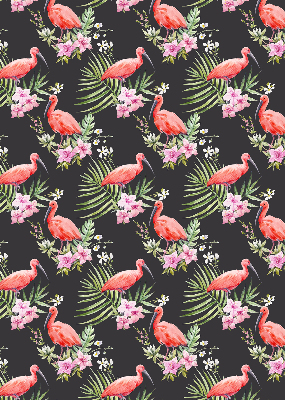 Roller blind for large window Flamingos on plants