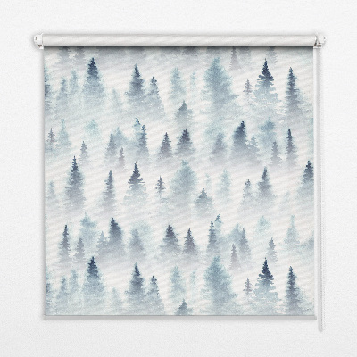 Roller blind for large window Forest in the fog