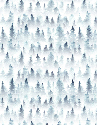 Roller blind for large window Forest in the fog