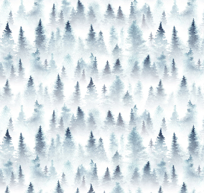 Roller blind for large window Forest in the fog