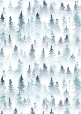 Roller blind for large window Forest in the fog