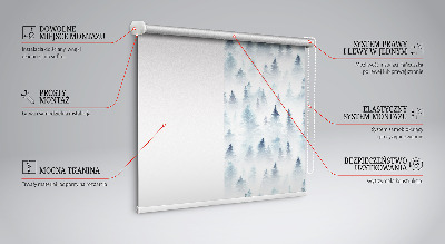 Roller blind for large window Forest in the fog