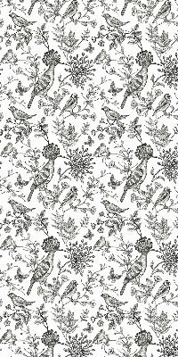 Fabric roller blind Drawn birds and plants