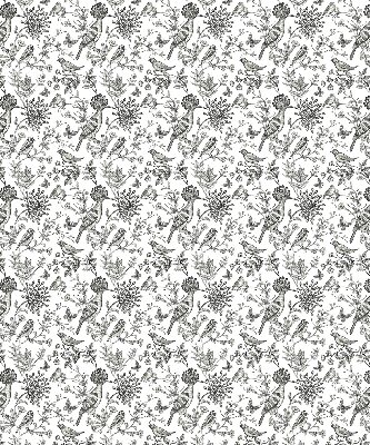 Fabric roller blind Drawn birds and plants