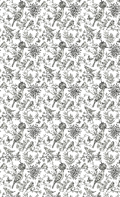 Fabric roller blind Drawn birds and plants