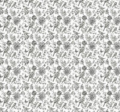 Fabric roller blind Drawn birds and plants