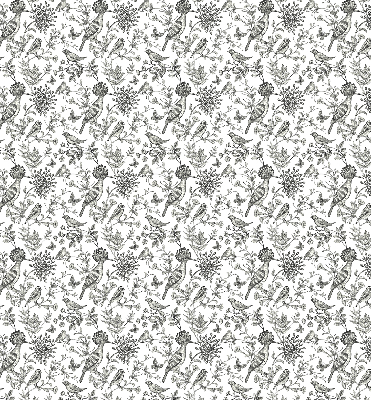 Fabric roller blind Drawn birds and plants