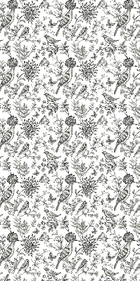 Fabric roller blind Drawn birds and plants