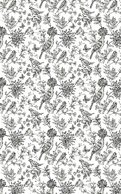 Fabric roller blind Drawn birds and plants