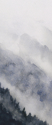 Modern roller blind Misty mountains