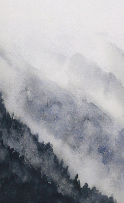 Modern roller blind Misty mountains