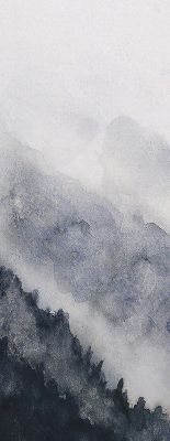 Modern roller blind Misty mountains