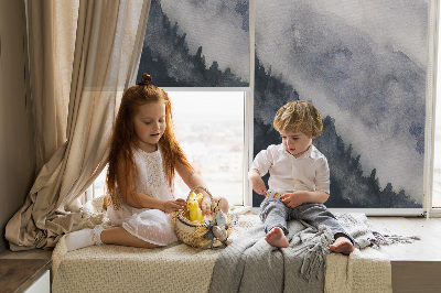 Modern roller blind Misty mountains
