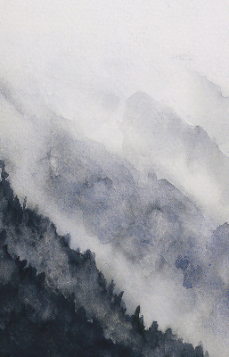 Modern roller blind Misty mountains