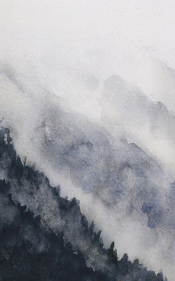 Modern roller blind Misty mountains