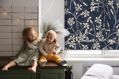 Roller blind for large window Flowers