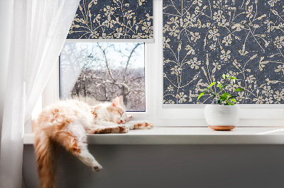 Roller blind for large window Flowers