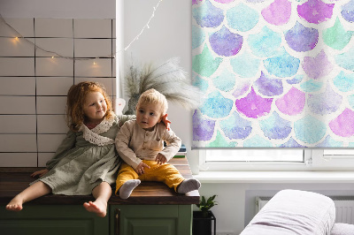 Fabric roller blind Colorful scales