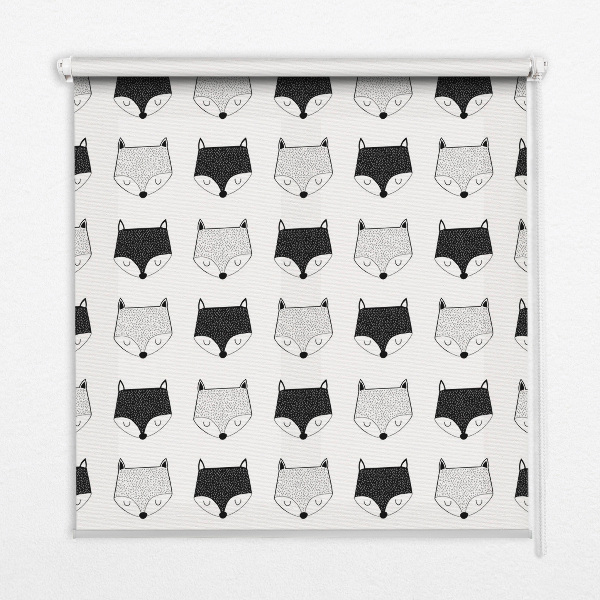 Modern roller blind Drawn fox heads