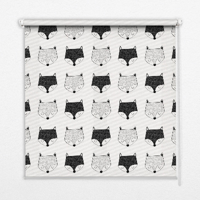 Modern roller blind Drawn fox heads