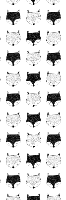 Modern roller blind Drawn fox heads