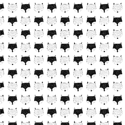 Modern roller blind Drawn fox heads