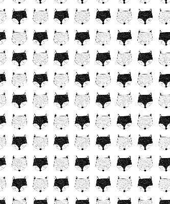 Modern roller blind Drawn fox heads