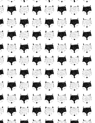 Modern roller blind Drawn fox heads