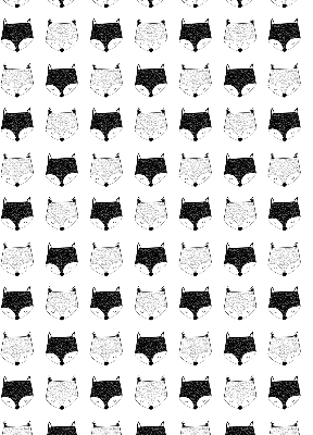 Modern roller blind Drawn fox heads