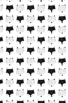 Modern roller blind Drawn fox heads