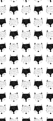 Modern roller blind Drawn fox heads