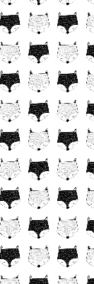 Modern roller blind Drawn fox heads