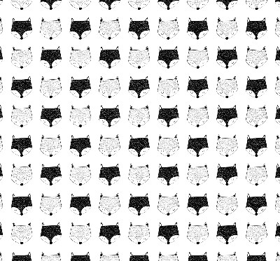 Modern roller blind Drawn fox heads