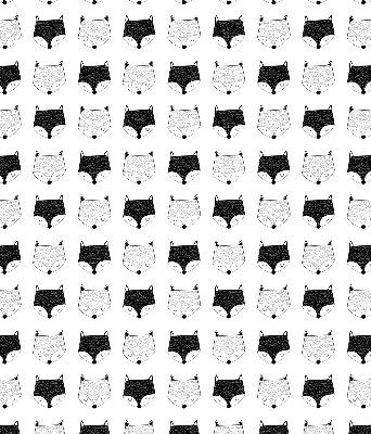 Modern roller blind Drawn fox heads