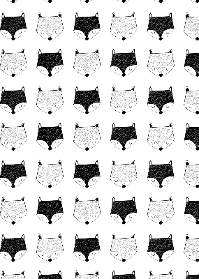 Modern roller blind Drawn fox heads