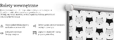Modern roller blind Drawn fox heads